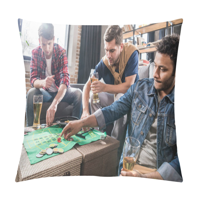 Personality  Men Playing Roulette Game Pillow Covers