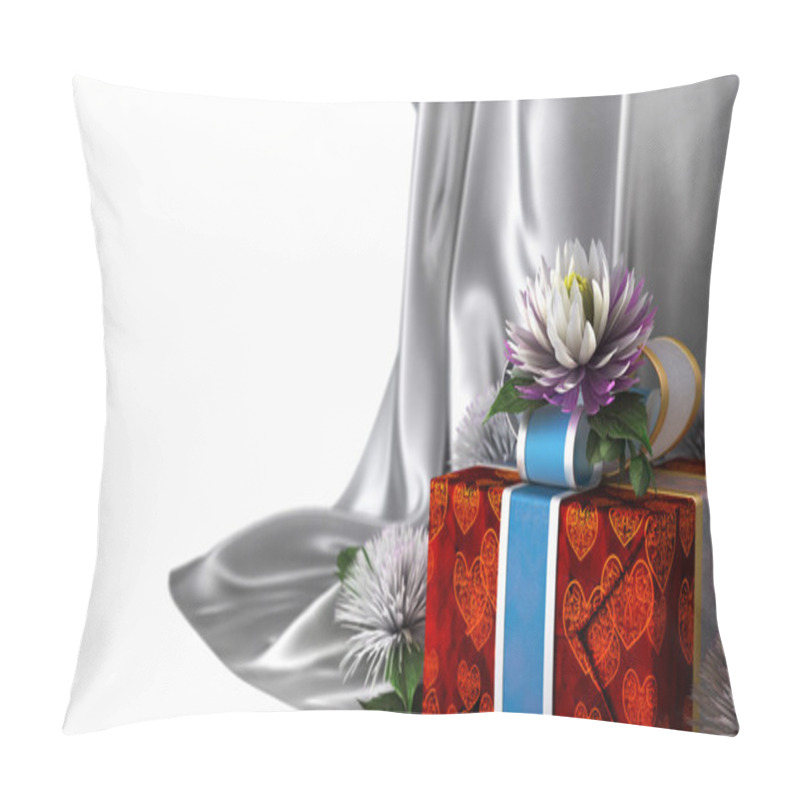 Personality  Holiday Background Flowers With Cloth And Gift Box Pillow Covers