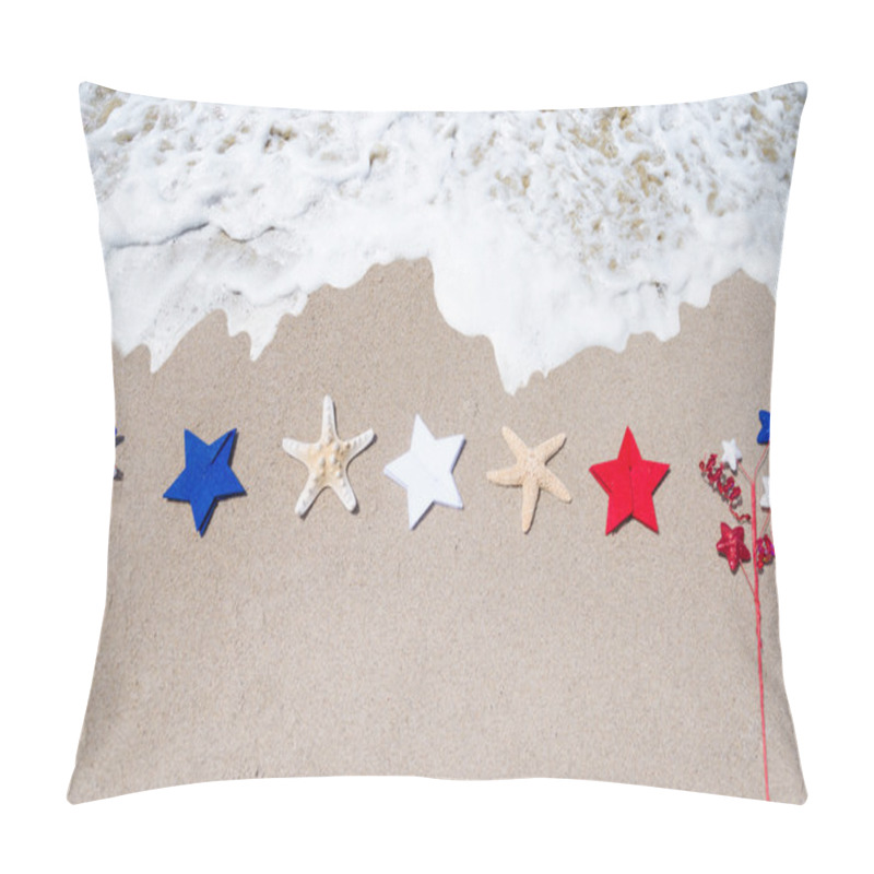 Personality  Patriotic USA Background With Starfishes Pillow Covers