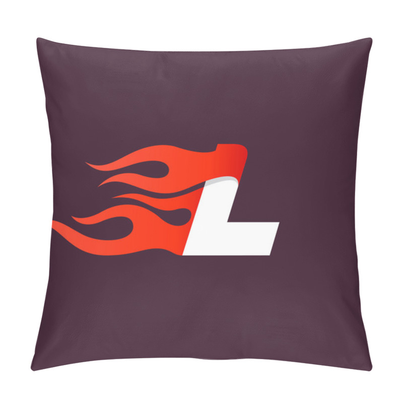 Personality  Fast Fire Letter L Logo On Dark. Pillow Covers