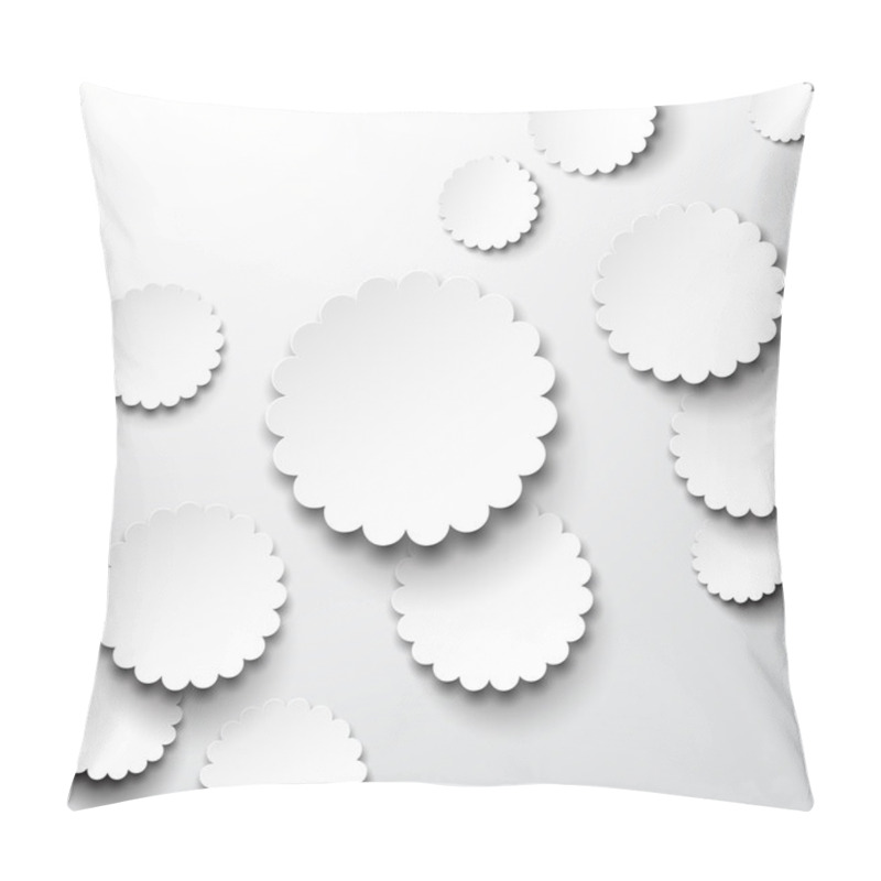 Personality  Paper White Flower Circles. Pillow Covers