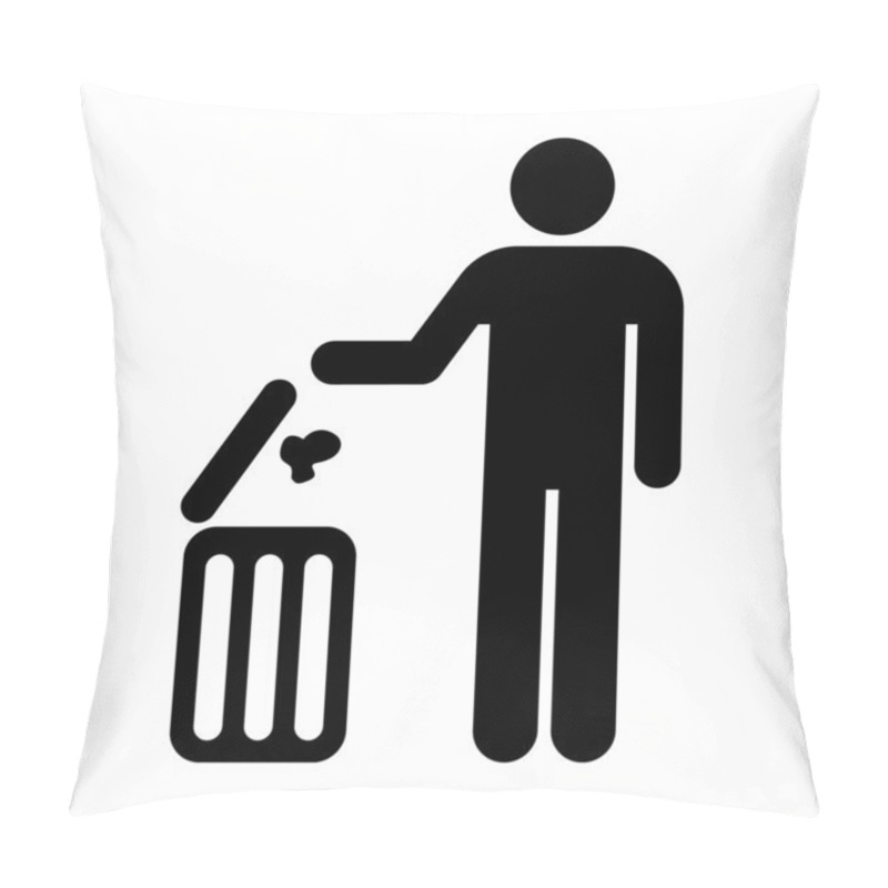 Personality  Figure Of Person Throwing Garbage Into A Trash Can Pillow Covers