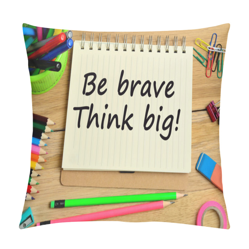 Personality  Be Brave Think Big Words Pillow Covers