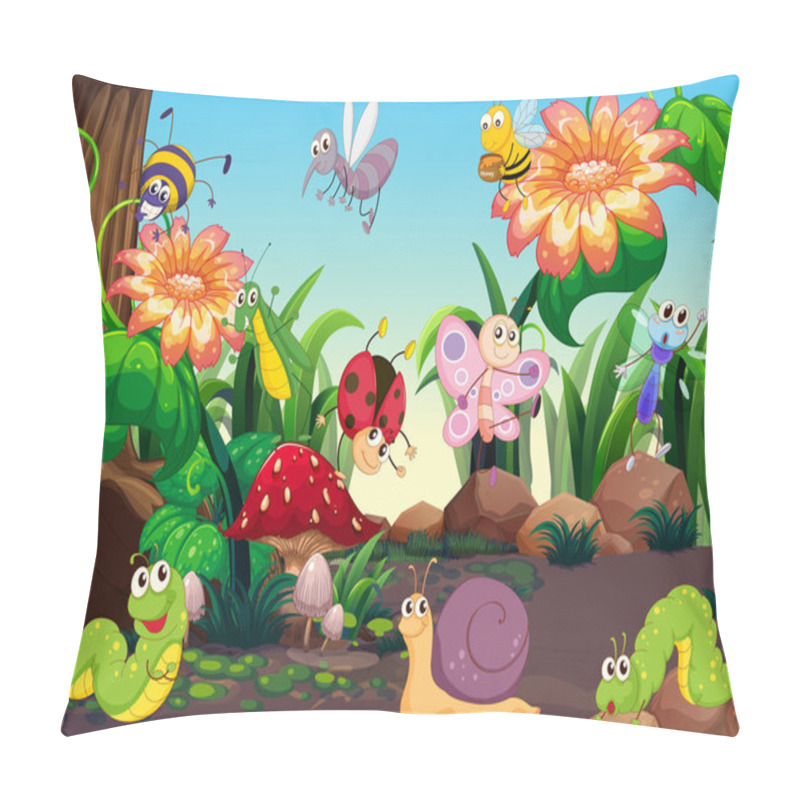 Personality  Many Insects In The Garden Pillow Covers