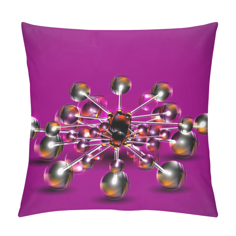 Personality  Abstract Background With Molecules Spheres Pillow Covers