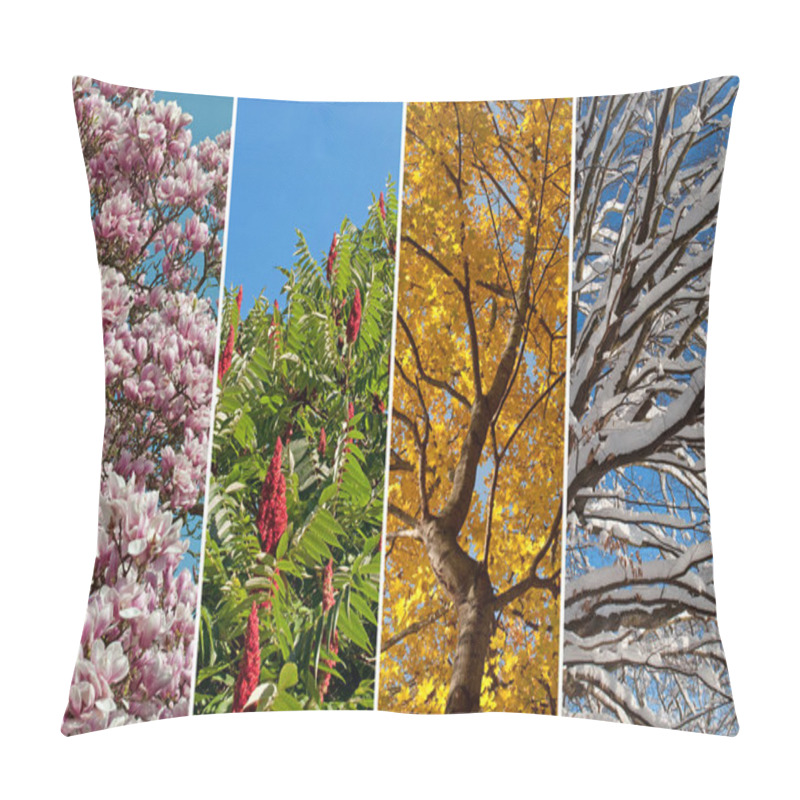 Personality  Four Seasons In A Collage Pillow Covers