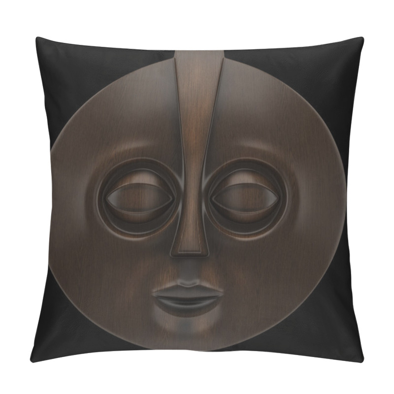 Personality  Wooden African Mask Isolated On Black Background Pillow Covers