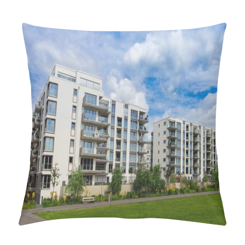 Personality  Modern Apartment Building Exterior - Real Estate  Pillow Covers