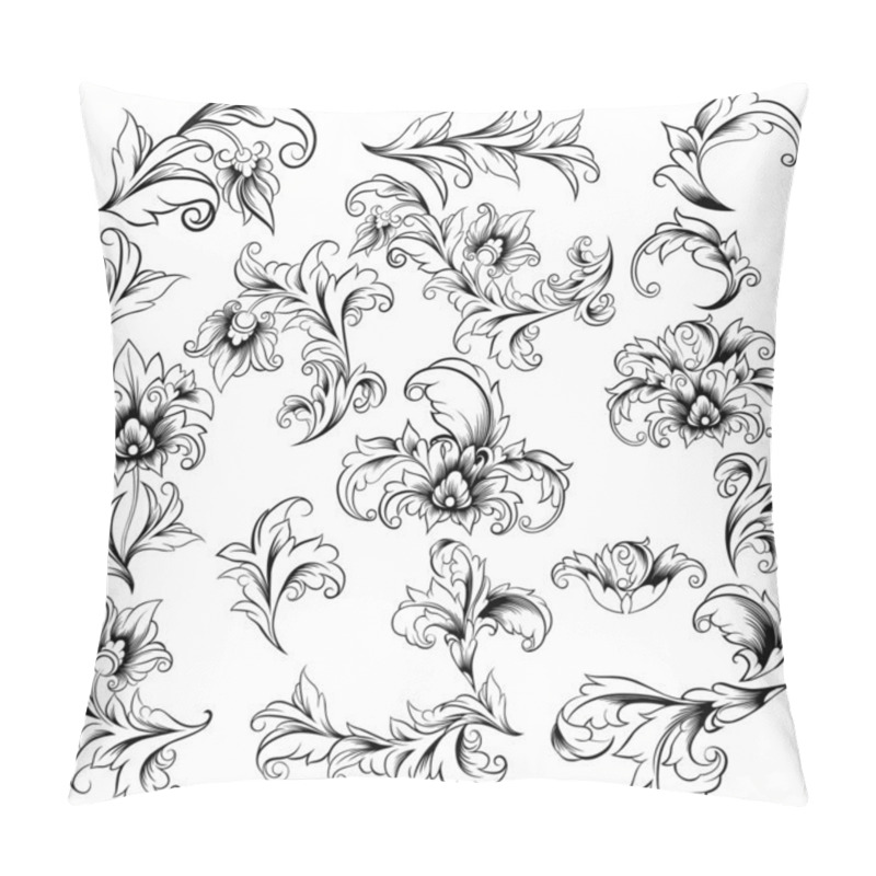 Personality  Decorative Floral Design Elements Pillow Covers