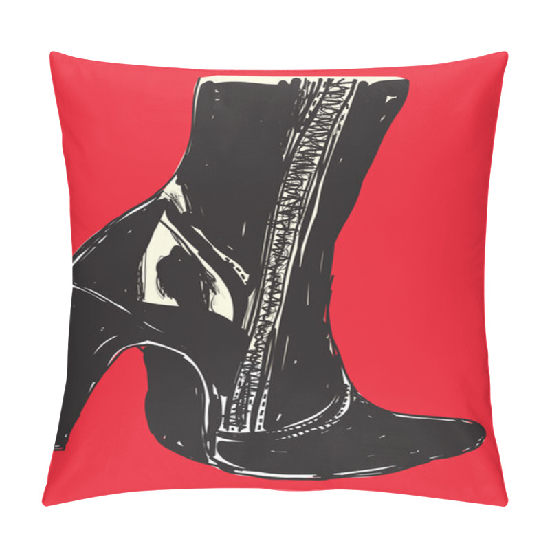 Personality  Black High Heel Boots Pillow Covers