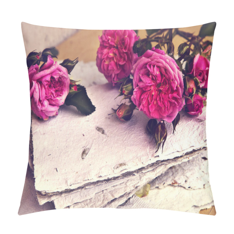 Personality  Pink Roses, Petals And Handmade Paper Pillow Covers