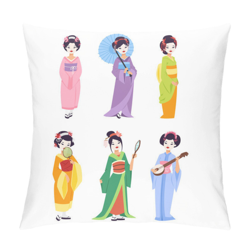 Personality  Vector Japanese Geisha Girl Pillow Covers