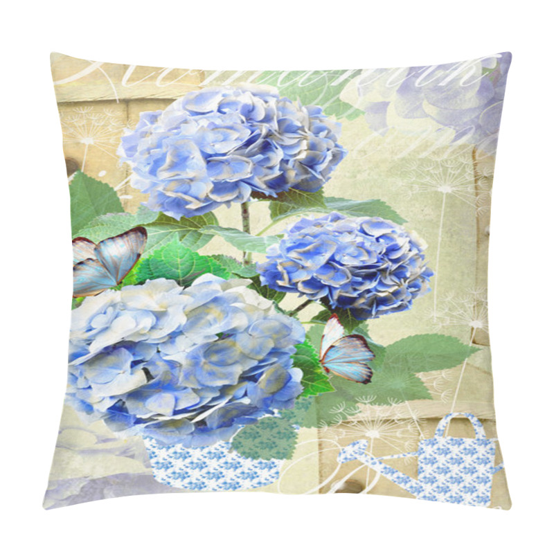 Personality  Floral Postcard. Can Be Used For Greeting Or Invitation, Mothers Day, Valentines Day, Birthday Cards, Gift Warp. Hydrangea Flowers. Pillow Covers