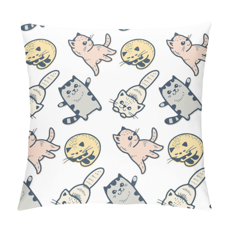 Personality  Funny Cartoon Kittens Pattern Pillow Covers