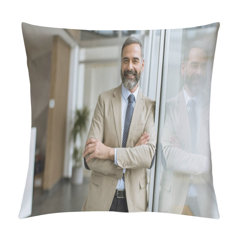 Personality  Portrait Of Handsome Senior Businessman Pillow Covers