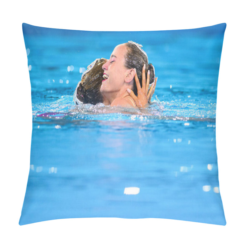 Personality  PARIS, FRANCE - 9 AUGUST, 2024: SHORTMAN Kate THORPE Isabelle, The Artistic Swimming, Duet, Technical Routine, Artistic Swimming, Duet, Technical Routine, The Paris 2024 Olympic Games At Aquatics Centre Pillow Covers