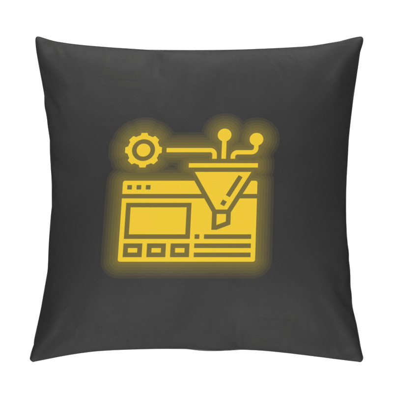 Personality  Algorithm Yellow Glowing Neon Icon Pillow Covers