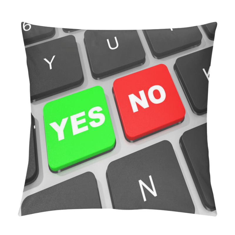 Personality  YES And NO Key On Keyboard Of Laptop Computer. Pillow Covers