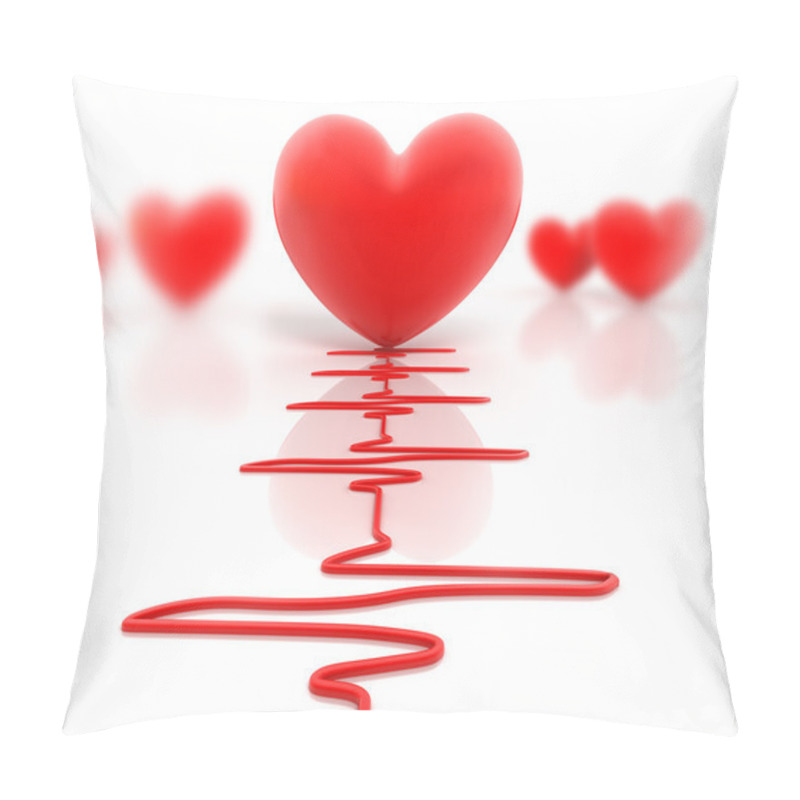 Personality  Red Heart . Isolated On White. Pillow Covers