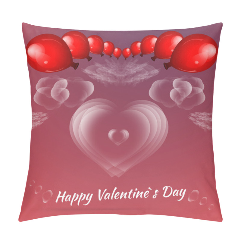 Personality  Valentine's Background With Balloons Pillow Covers