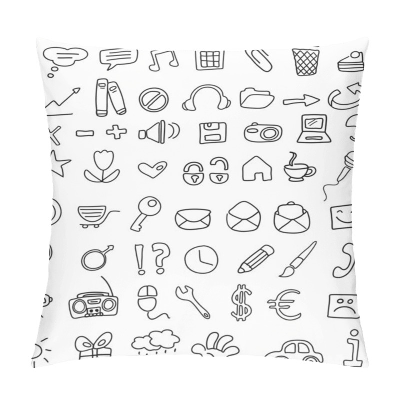 Personality  Icon doodles pillow covers