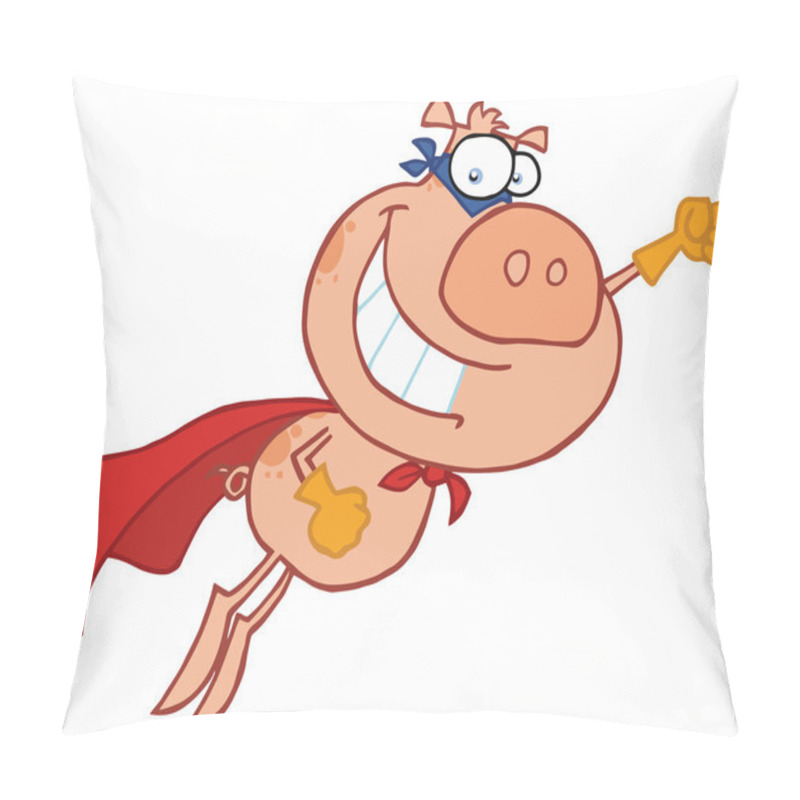 Personality  Super Pig In A Red Cape, Flying To The Rescue Pillow Covers