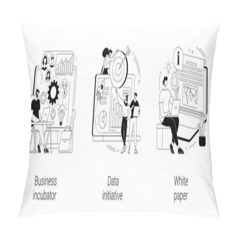 Personality  Startup Development Abstract Concept Vector Illustrations. Pillow Covers