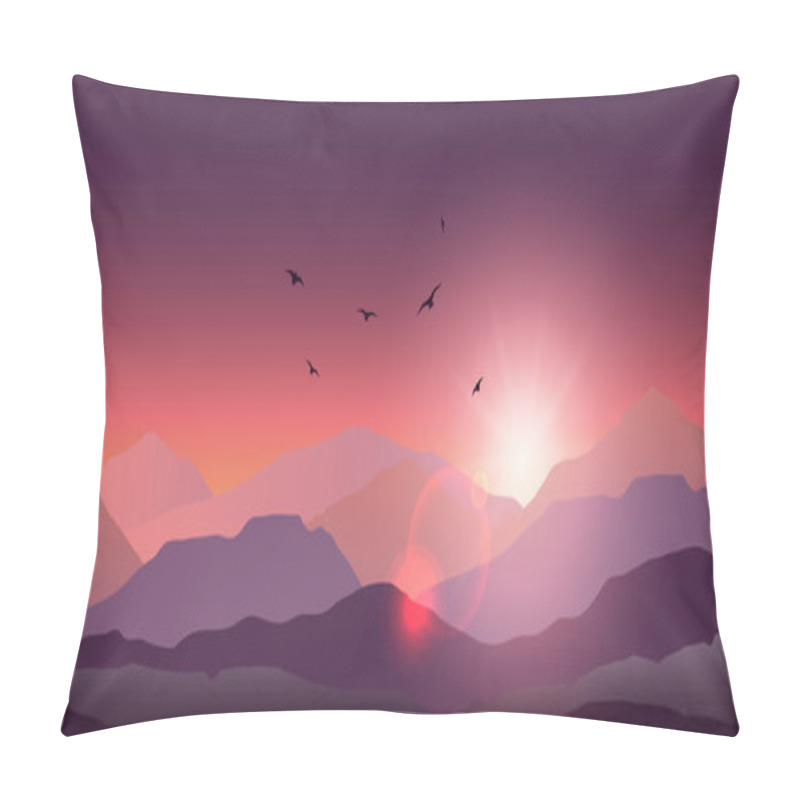 Personality  Mountain Landscape At Sunset And Dawn Pillow Covers