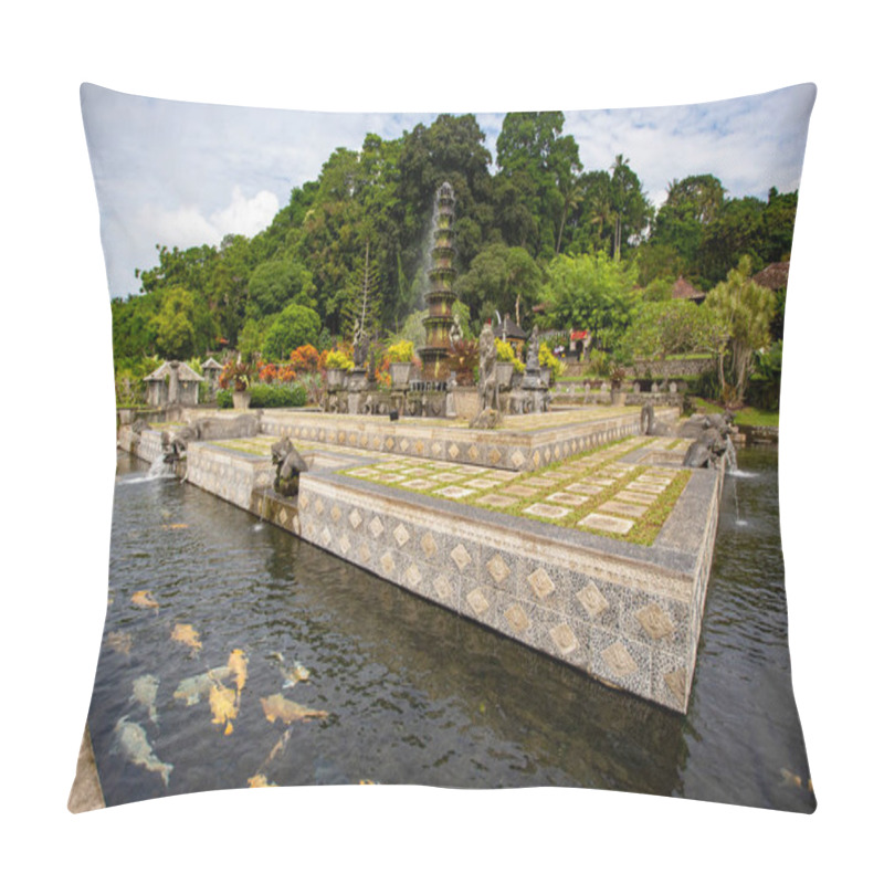 Personality  BALI, INDONESIA - March 2020: Taman Tirta Gangga Holy Water Temple View In Bali, Indonesia Pillow Covers