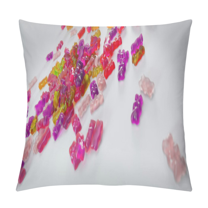 Personality  Transparent Pink Sweet Gummy Bears Laying Background Pillow Covers