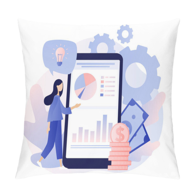 Personality  Business Success. Flat Cartoon Style. Vector Illustration Pillow Covers