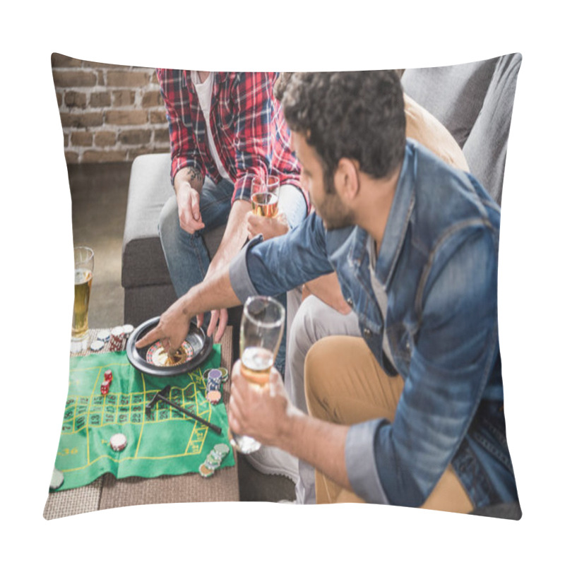 Personality  Men Playing Roulette Game Pillow Covers