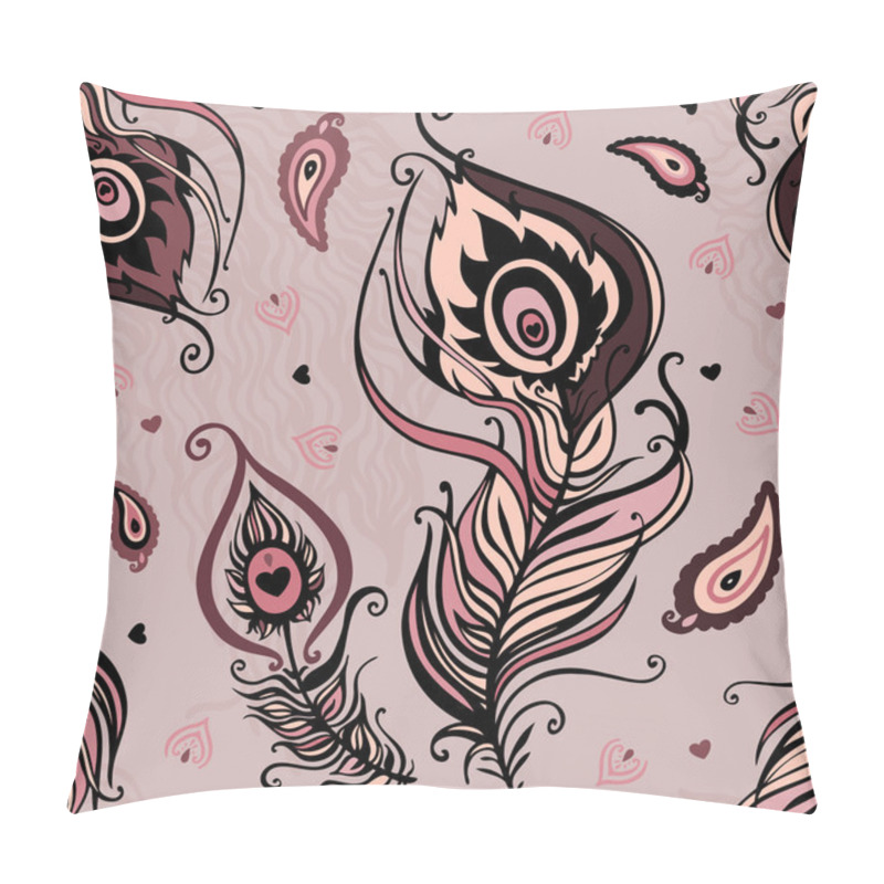 Personality  Peacock Feather. Abstract Seamless Pattern. Pillow Covers