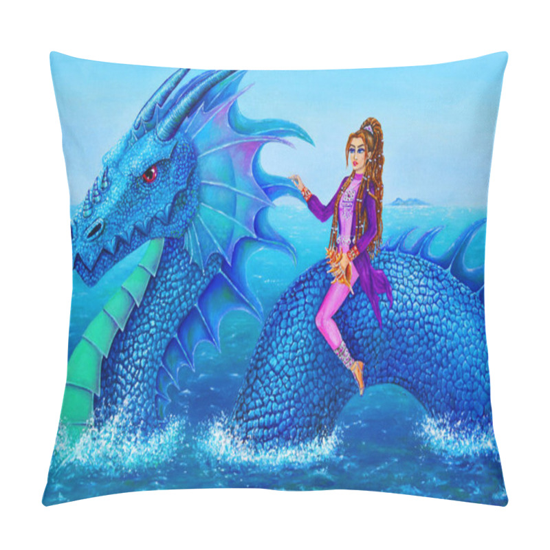 Personality  Water Dragon Patience Oil Painting Pillow Covers