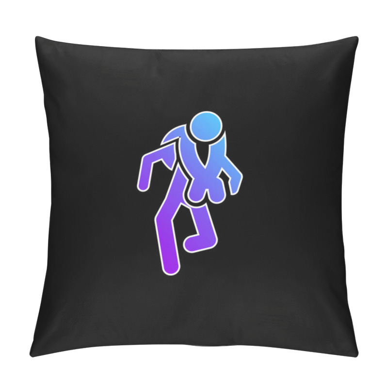 Personality  Adventure Sport Silhouettes Blue Gradient Vector Icon Pillow Covers