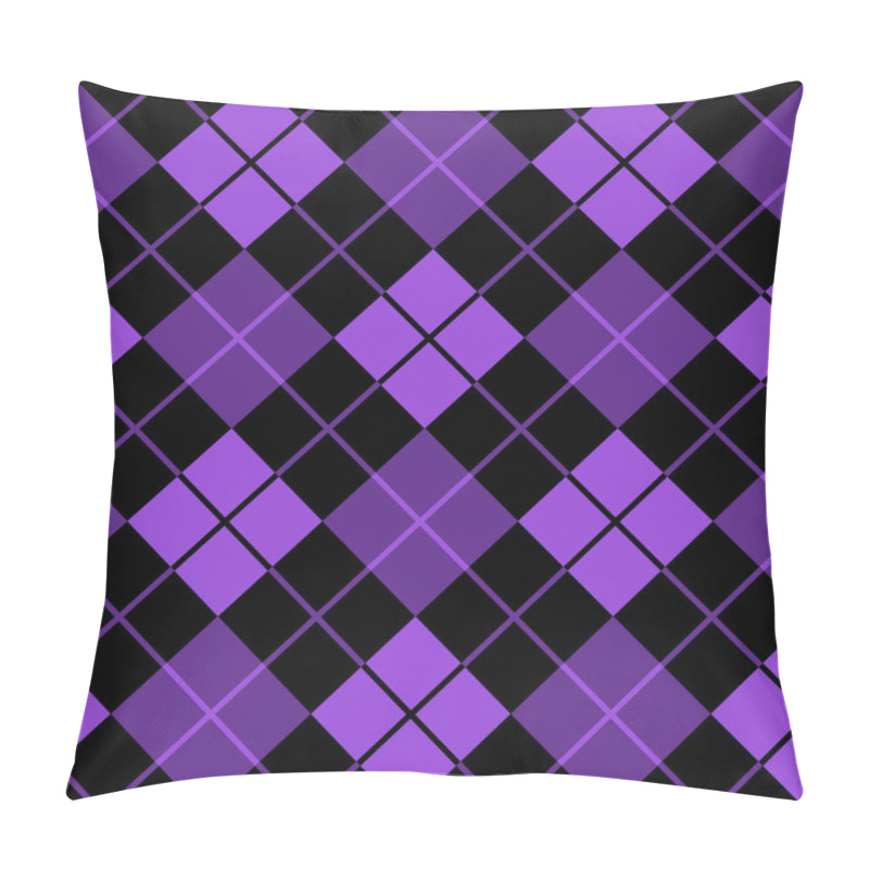 Personality  Seamless Background Graphic With Purple Argyle Pattern Pillow Covers