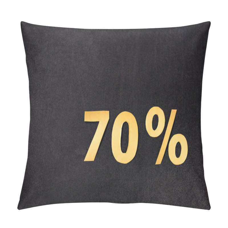 Personality  Top View Of 70 Percent Signs On Black Background Pillow Covers