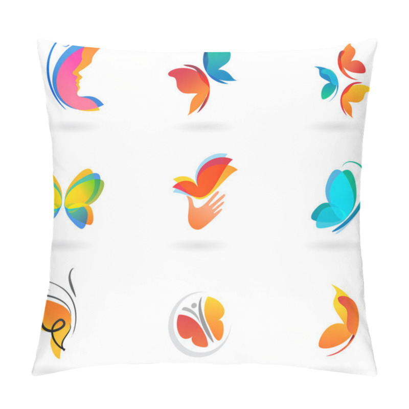 Personality  Set Of Butterfly Icons Pillow Covers