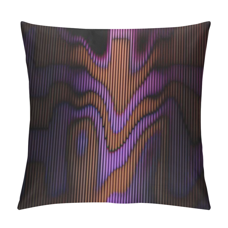 Personality  Abstract Vertical Lines With Vibrant Purple And Orange Waves Pillow Covers