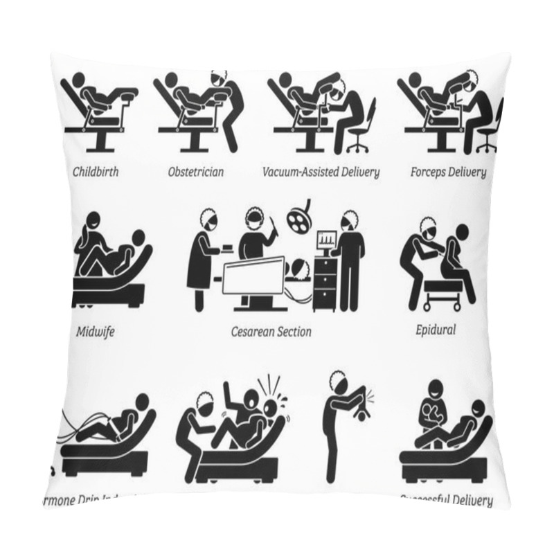 Personality  Childbirth At Hospital. Pillow Covers