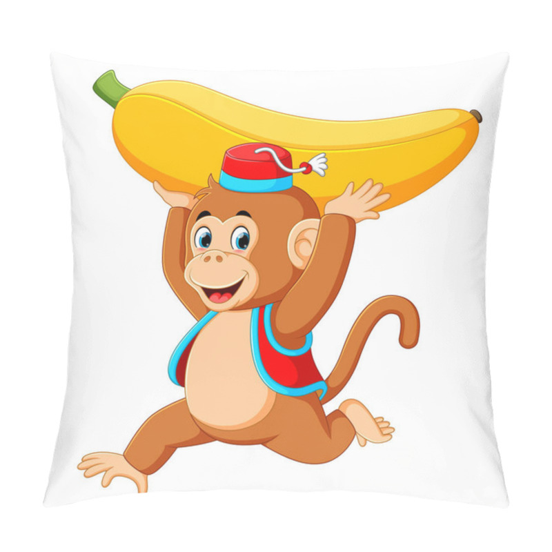 Personality  The Circus Monkey Playing And Holding Up The Big Yellow Banana Pillow Covers