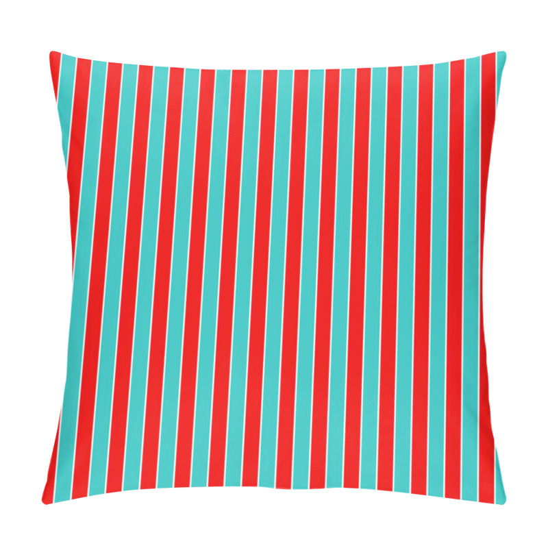 Personality  Red And Cyan Seamless Vertical Line Background Pillow Covers