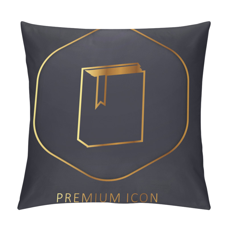 Personality  Book With Marker Golden Line Premium Logo Or Icon Pillow Covers