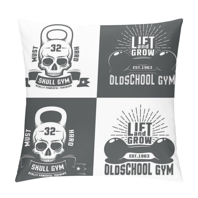 Personality  Logos For Athletic Fitness Club Pillow Covers