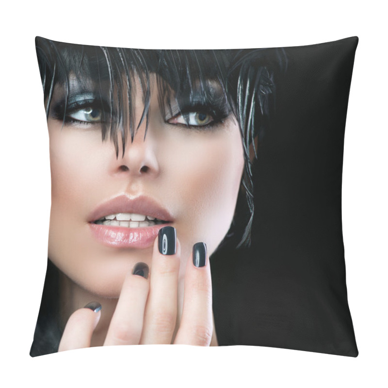 Personality  Fashion Art Portrait Of Beautiful Girl. Vogue Style Woman Pillow Covers