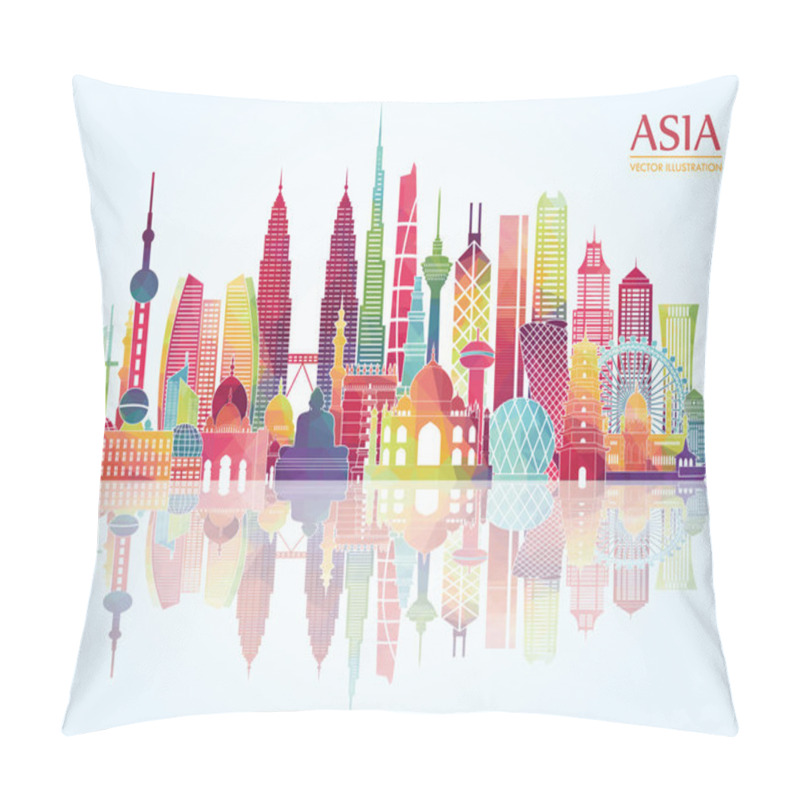 Personality  Asia Skyline Detailed Silhouette. Pillow Covers