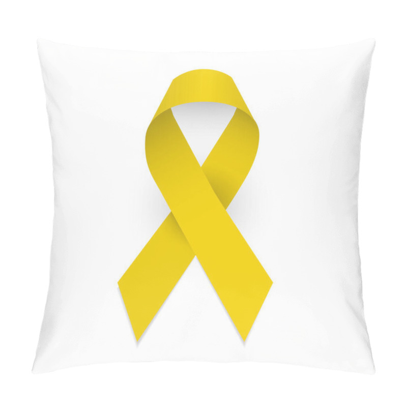 Personality  Yellow Awareness Ribbon. Spina Bifida And Childhood Cancer Awareness Symbol. Isolated Vector Illustration Pillow Covers