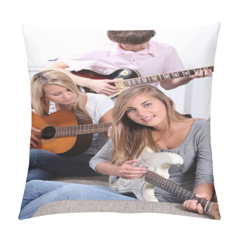 Personality  Young Playing Guitars Pillow Covers