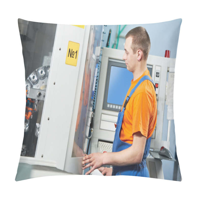 Personality  Industrial Worker At Tool Workshop Pillow Covers