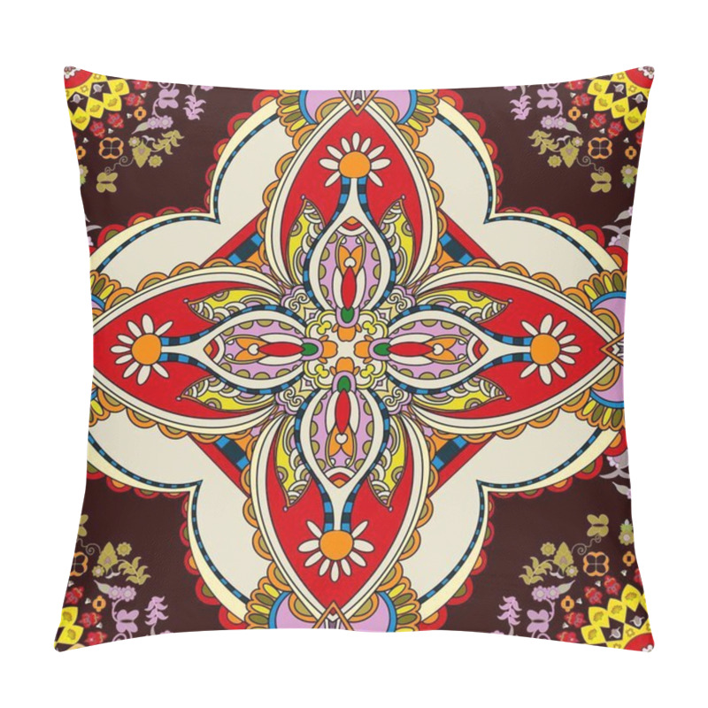 Personality  Arabian  Ethnic Tribal Fabric Pattern In Red-pink Tones, Featuring Delicate Floral Designs That Ethnic A Touch Of Softness And Vibrancy. The Bright And Ethnic Create A Perfect Balance Of Traditiona Arabian Artistry. This Work The Peach Industry.  Pillow Covers